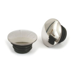 STAINLESS STEEL GAS CAP SET, DOMED - 83-95 H-D  (exkl. FLT)