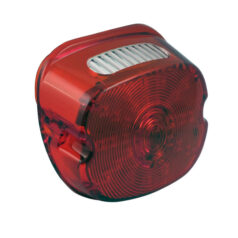 Laydown LED taillight lens assembly. Red lens - 99-24 olika Softail, Dyna, FLT/Touring, XL Sportster. (Med mittmonterade bakljus)
