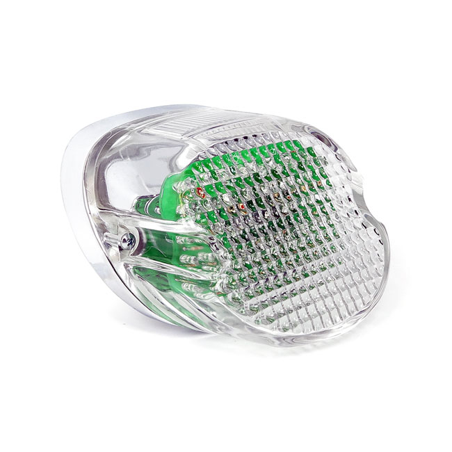 Laydown LED taillight. Clear lens - 73-98 H-D