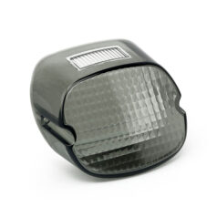 Laydown taillight lens. Light smoke - L03-23 ​​diverse Softail, Dyna, FLT/Touring, XL Sportster. (Med mittmonterade bakljus)