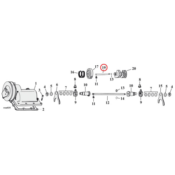 Shifter shaft for shifter cam - 52-E79 FL, FX; 41-73 45" Flathead - Bild 2