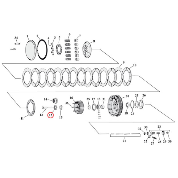 Nut, clutch hub - 67-E84 XL Sportster - Bild 2