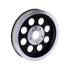 Reproduction OEM style wheel pulley 65t, 1-1/2" belt. Black - 84-99 Evo Big Twin, 1999 Twin Cam