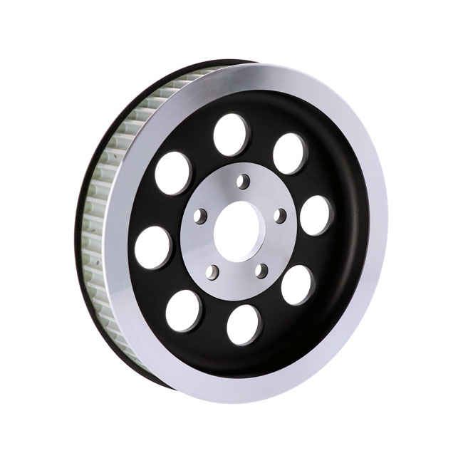 Reproduction OEM style wheel pulley 61t, 1-1/2" belt. Black - 84-99 Evo Big Twin, 1999 Twin Cam