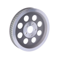 Reproduction OEM style wheel pulley 65t, 1-1/2" belt. Silver - 84-99 Evo Big Twin, 1999 Twin Cam