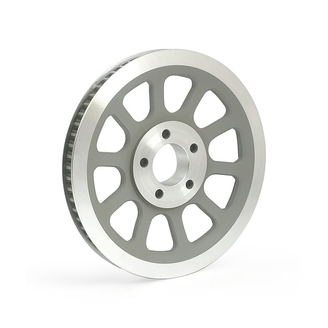 Reproduction OEM style wheel pulley 66t, 20mm belt. Silver - 07-11 FLSTF, FLSTFB, FLSTSB, FXST, FXSTB/C