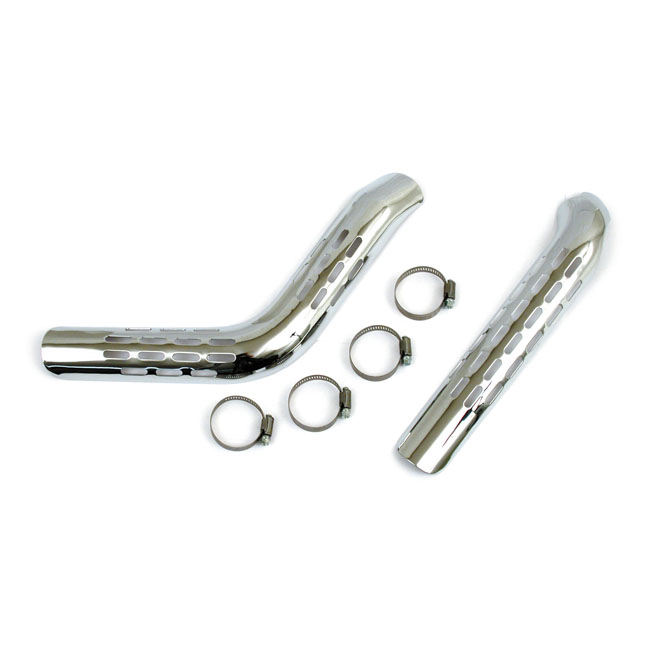Big Twin perforated heat shield set chrome - 84-09 Softail; 84-94 FXR; 84-85 4-växlade FX Evo-modeller
