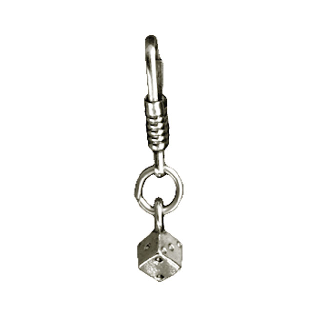 Single dice zipper pull