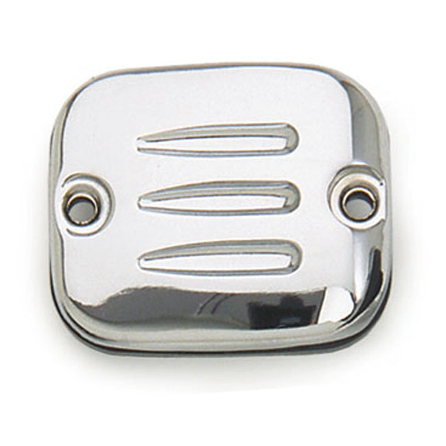 Cover, h/b master cyl. grooved. chr. - 96-05 Softail, Dyna; 96-04 FLT/Touring; 96-03 XL Sportster; 02-05 VRSC