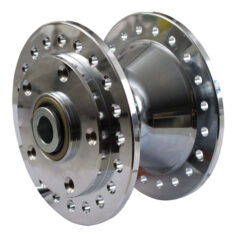 Wheel hub front, chrome. Dual disc - 84-99 FX, XL Sportster, Dyna