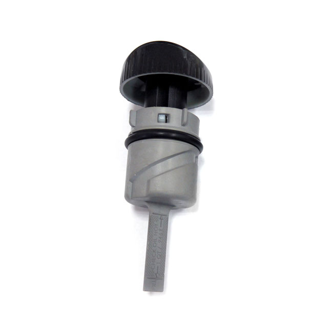 Oil tank fill plug, with dipstick. Black - 04-22 XL Sportster; 08-12 XR1200