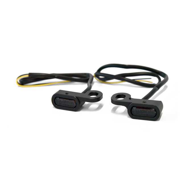 Fastline, below bar LED turn signal set. Black - Hydraulisk koppling: 09-16 FLT/Touring; 16-17 FLSS; 09-17 V-Rod