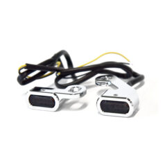 Fastline, below bar LED turn signal set. Chrome - Kabelkoppling: 09-16 FLT/Touring; 15-23 Softtail