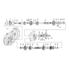 Thrust washer, mainshaft. left - L79-90 4-växlad XL Sportster