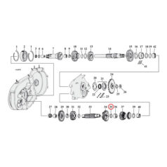 Thrust washer, countershaft 1st gear .056" - L84-85 XL Sportster