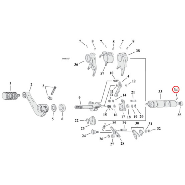Roll pin - Passar till: > Bland annat:
L81-E82 FL : solenoid. 
80-00 5-växlad Big Twin (Exkl. 2000 Softail) : Transmission, växelkamstöd (1 använd). 
99-17 Twin Cam: Kamaxelstödplatta (1 används). 
17-24 M8: Oljepumphus (1 använt). 
91-03 5-växlad XL Sportster  : Passar i växelväxellåda (1 använd). - Bild 3