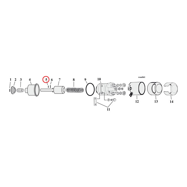 Roll pin - L75-E81 FL & L82-84 FL; L75-88 FX, Softail (exkl. FLT/Touring; FXR, XL Sportster)  SOLENOID