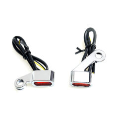 Fastline, below bar LED turn signal set. Chrome, amber lens - 04-13 XL Sportster