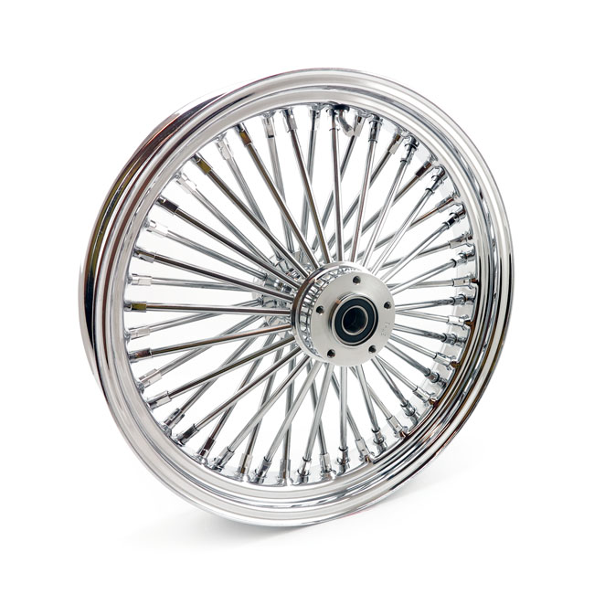 MCS radial 48 fat spoke front wheel 3.50 x 18 DF chrome - 00-07 FLT/Touring