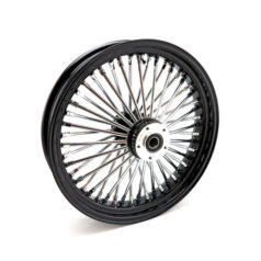 MCS radial 48 fat spoke front wheel 3.50 x 18 DF black - 00-07 FLT/Touring