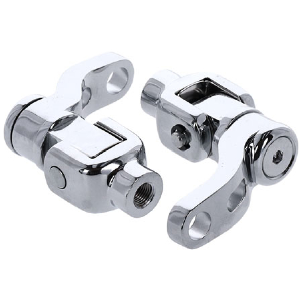 M8 Softail passenger footpeg mount kit, 360° adj. Chrome - 18-24 Softail (exkl. 19-20 FXDRS)
