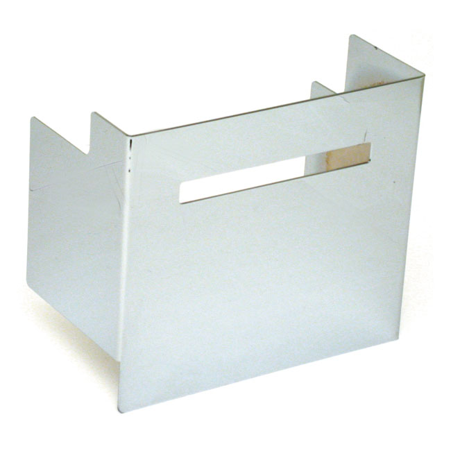 Battery side cover, smooth with window. Chrome - 73-85 4-växlad elstart FX (Exkl. Softail); 82-96 XL Sportster