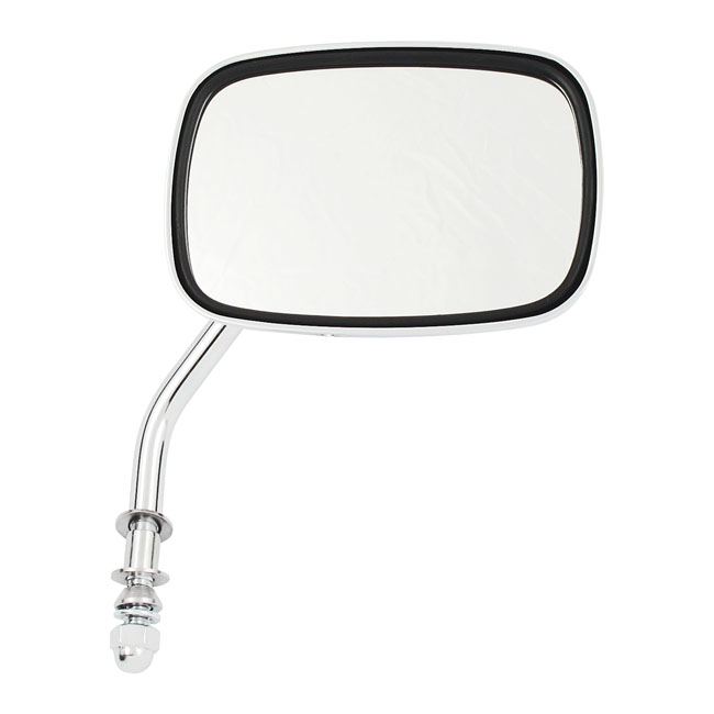 OEM style replacement mirror. Chrome - 65-UP H-D