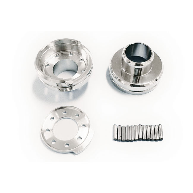 Internal fork stop kit. Chrome - 49-84 FL, FX, FXWG; 84-86 Softtail