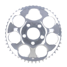 Rear sprocket, chrome. 49t - 73-85 4-växlad Big Twin; 79-81 XL Sportster