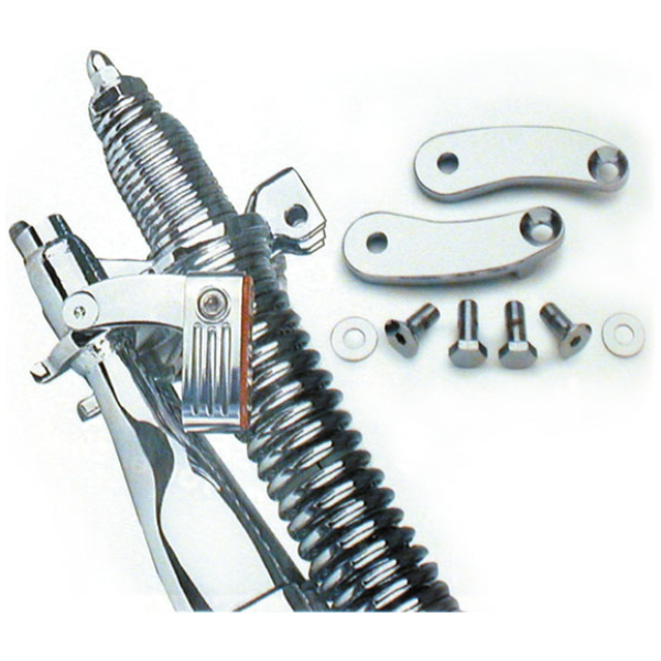 Front Springer turn signal relocation kit. Chrome - Softail: 88-05 FXSTS/I Springer; 97-03 FLSTS/I Springer