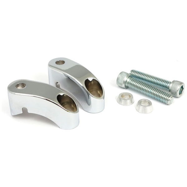 Shortened turn signal mount kit. Front, chrome - 87-94 FXR; 91-05 Dyna; 87-22 XL Sportster . Med 39 mm gaffelrör