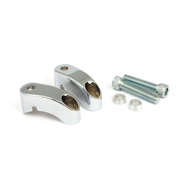 Shortened turn signal mount kit. Front, chrome - 87-94 FXR; 91-05 Dyna; 87-22 XL Sportster . Med 39 mm gaffelrör
