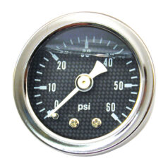 Oil pressure gauge, 'Carbon Face'. 0-100 PSI