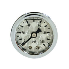 Oil pressure gauge, 'Engine-Turned' face. 0-100 PSI