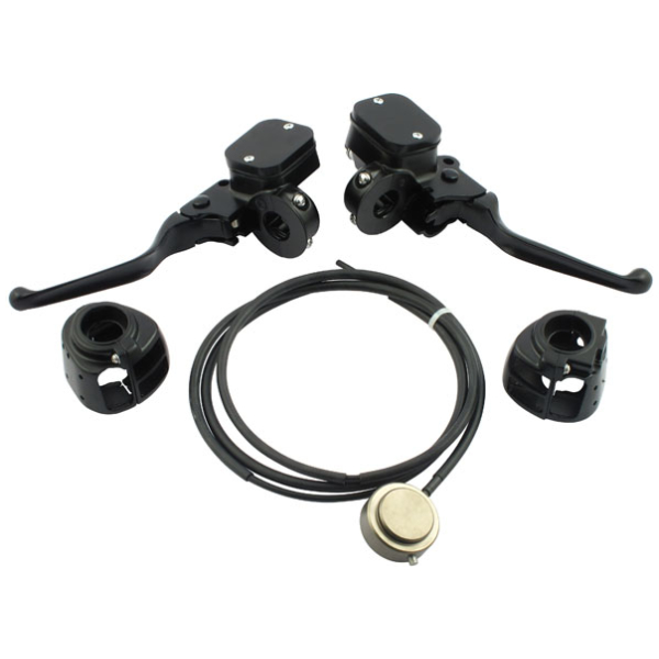 Handlebar control hydr. clutch conversion kit. Black - 96-06 Softail; 96-05 Dyna. (Endast modeller med en skiva)