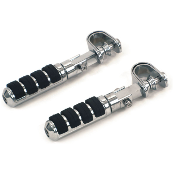 Comfort foot peg set. Clamp-on. Chrome - Universal