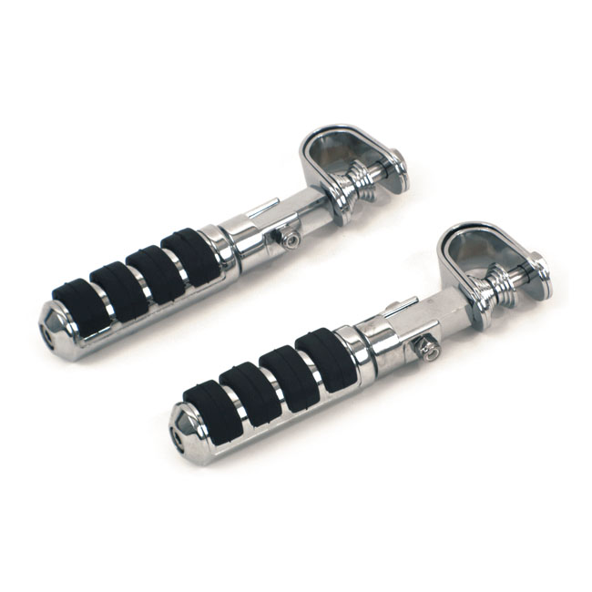 Comfort foot peg set. Clamp-on. Chrome - Universal