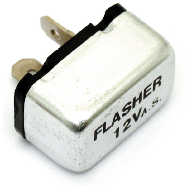 H-D style turn signal flasher. Rectangular - 84-90 FLST/FXST; 82-90 FXR; 73-84 FX; 73-95 XL Sportster; 64-84 FL
