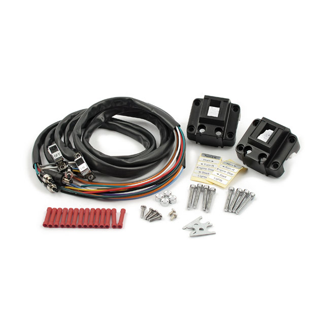 Handlebar switch housing kit. Black/chrome - 73-81 XL Sportster; 72-81 FL; 73-81 FX