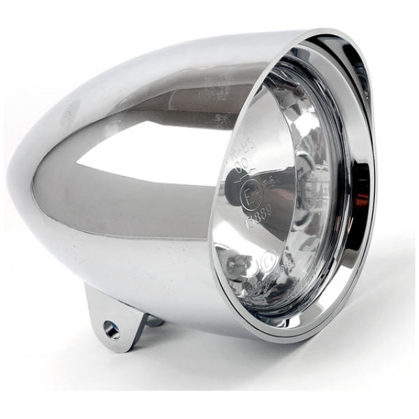 Smoothie 7" headlamp with round visor. Chrome