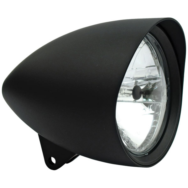 Smoothie 7" headlamp with round visor. Black