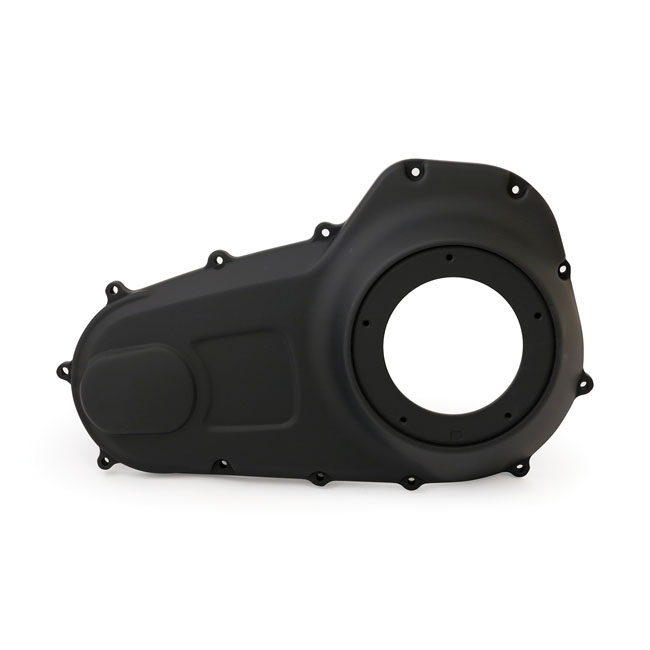 Outer primary cover, narrow profile. Black - OEM-ersättning: 2016 FLT/Touring, Trike; 2015 FLHTCUL, FLHTK  
Anpassad för: 07-15 FLT/Touring, Trikes