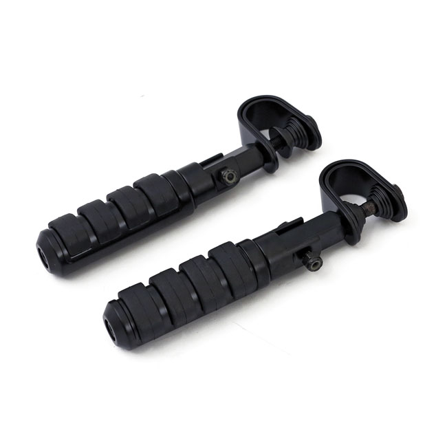 Comfort foot peg set. Clamp-on. Black - Universal