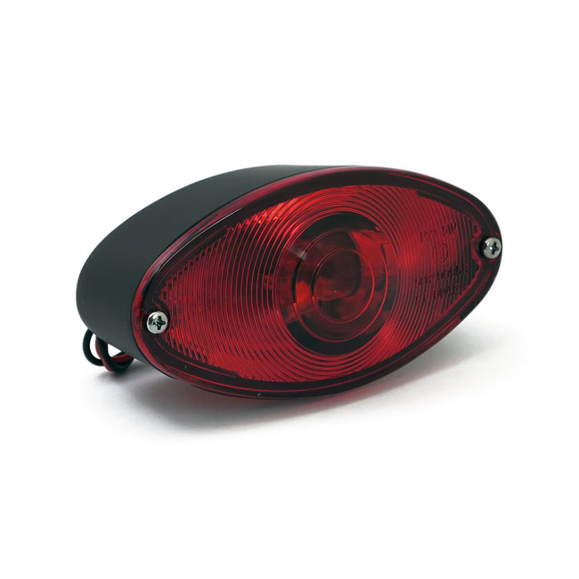 Cateye taillight. Die-cast housing. Black - Universal