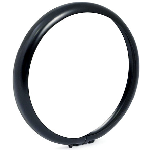 Late style spotlamp trim ring. 4.5". Satin Black - 62-84 FL