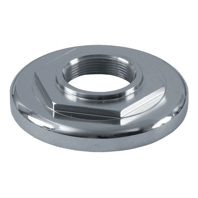 Fork bearing adjuster cone. Chrome - 49-84 FL; 80-86 FXWG; 84-13 FXST-modeller; 93-13 FXDWG