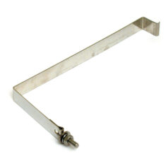 Battery hold down strap. Polished stainless - 65-69 FL, FLH