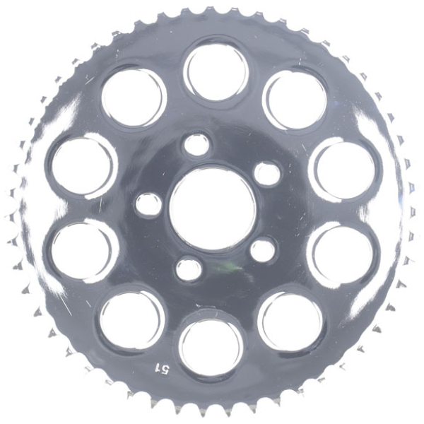 Chain conversion rear sprocket 51t. Chrome - 86-92 XL Sportster ; 92-99  XL vid omvandling till kedja från rem till bakre kedja. - Bild 2