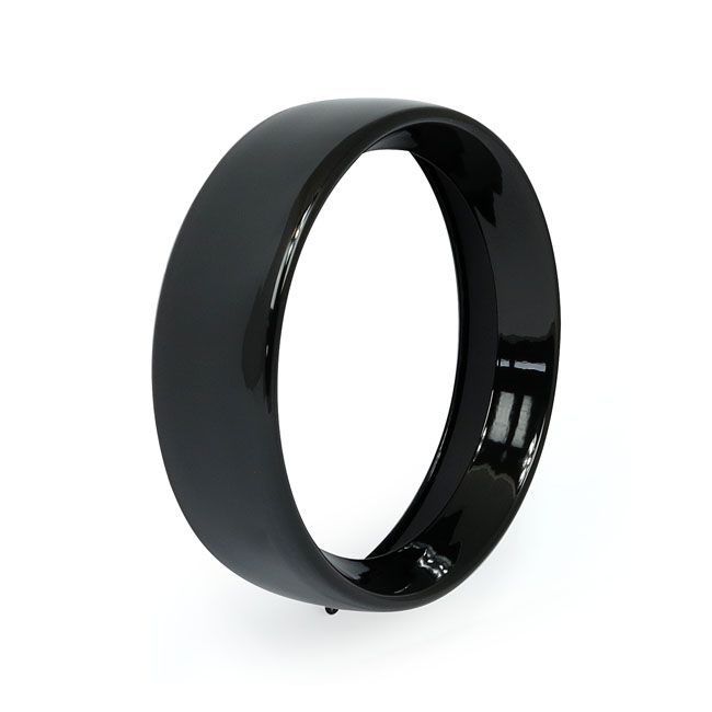 Recessed trim ring. 7" headlamp. Gloss black - 94-17  FLS/S/TF/TFB/TFBS, FLSTN; 15-24 FLRT Freewheeler Trike