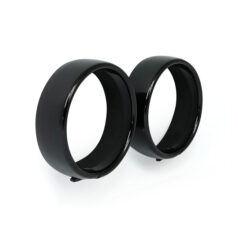 Recessed trim rings. 4.5" spotlamp. Gloss black - 62-25 H-D med halvljussats